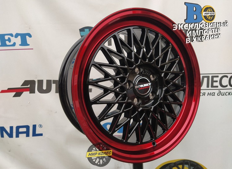 Справжні Німецькі Диски Borbet B Black Rim Red R17 W7 PCD 4x108 ET20 ...